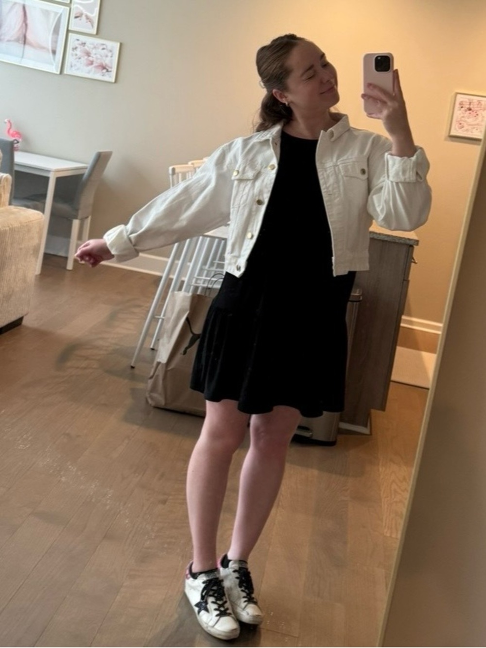 SNDYS x Revolve White Denim Jacket